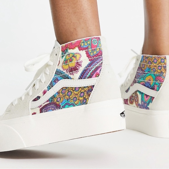 Vans SK8-Hi Tapered Stackform paisley sneakers in multi Women’s 9 men’s 7.5 - Picture 3 of 13